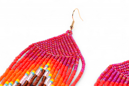 Large Mermaid Tail Earings - Pink & Orange