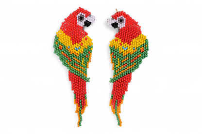 Red & Green Parrot Earings (Large)