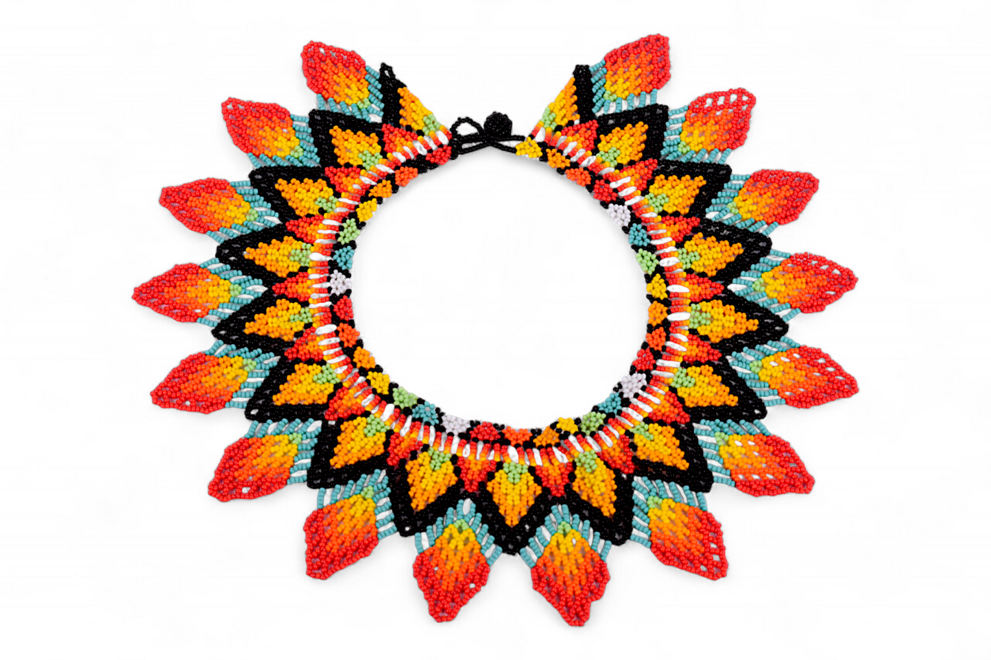 Large Sunset Flame Beaded Necklace