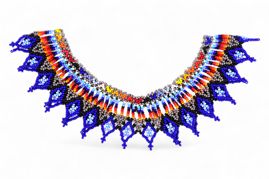 Blue Beaded Necklace (Medium)