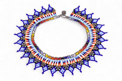 Blue Beaded Necklace (Medium)