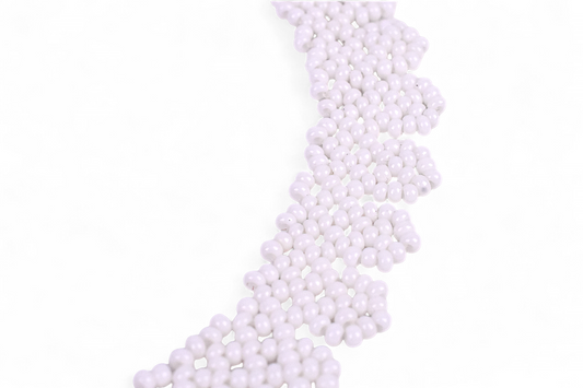 White Beaded Chocker Necklace (Medium)