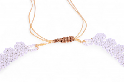 White Beaded Chocker Necklace (Medium)