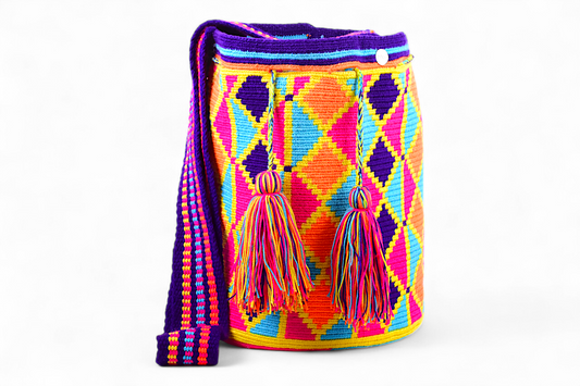 Large Multi Colour Diamond Bag