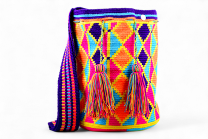 Large Multi Colour Diamond Bag