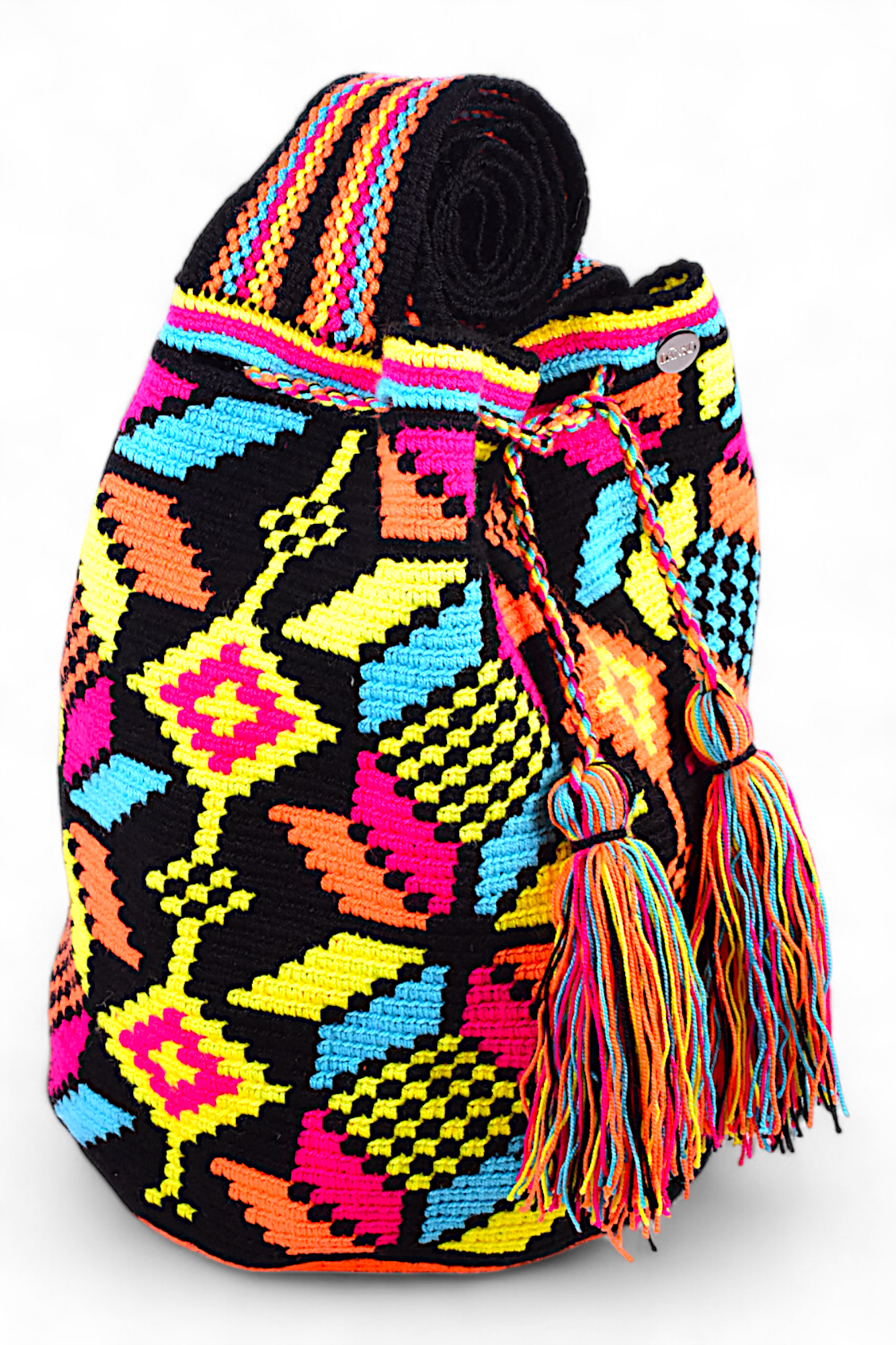 Large Boho Bucket Bag with Multi Colour  Design