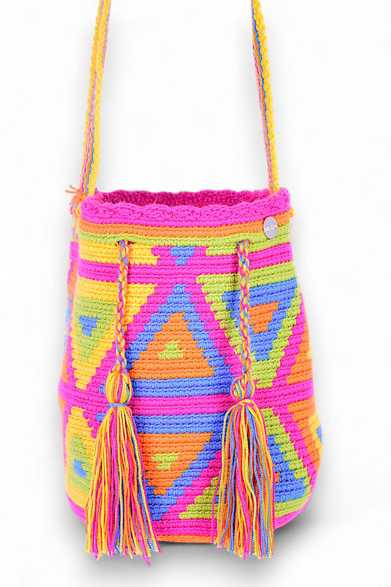Medium Wayuu Crossbody Bag with Diamond Design