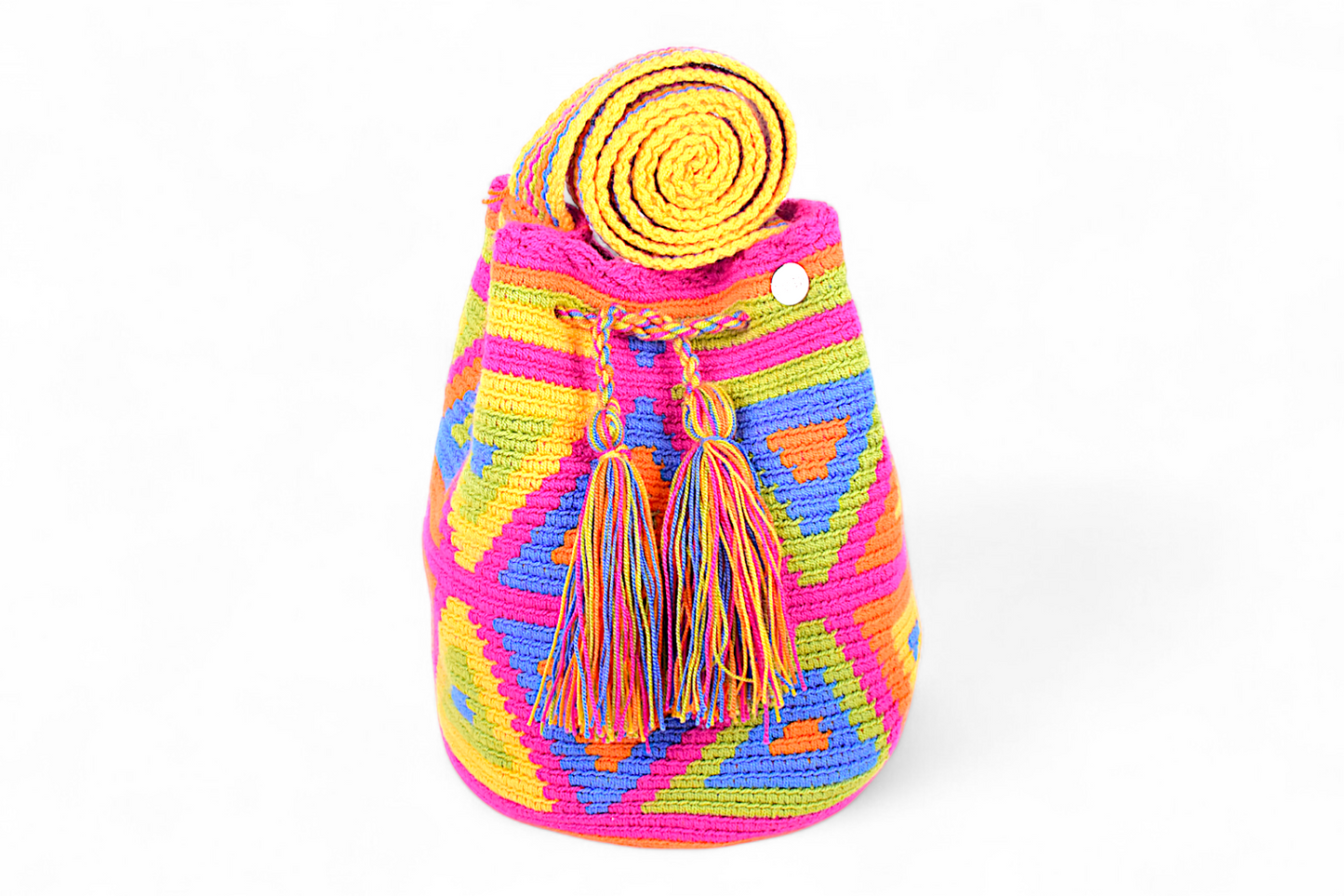 Medium Wayuu Crossbody Bag with Diamond Design