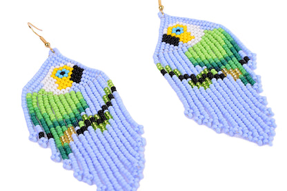 Pale Blue Parrot Earrings