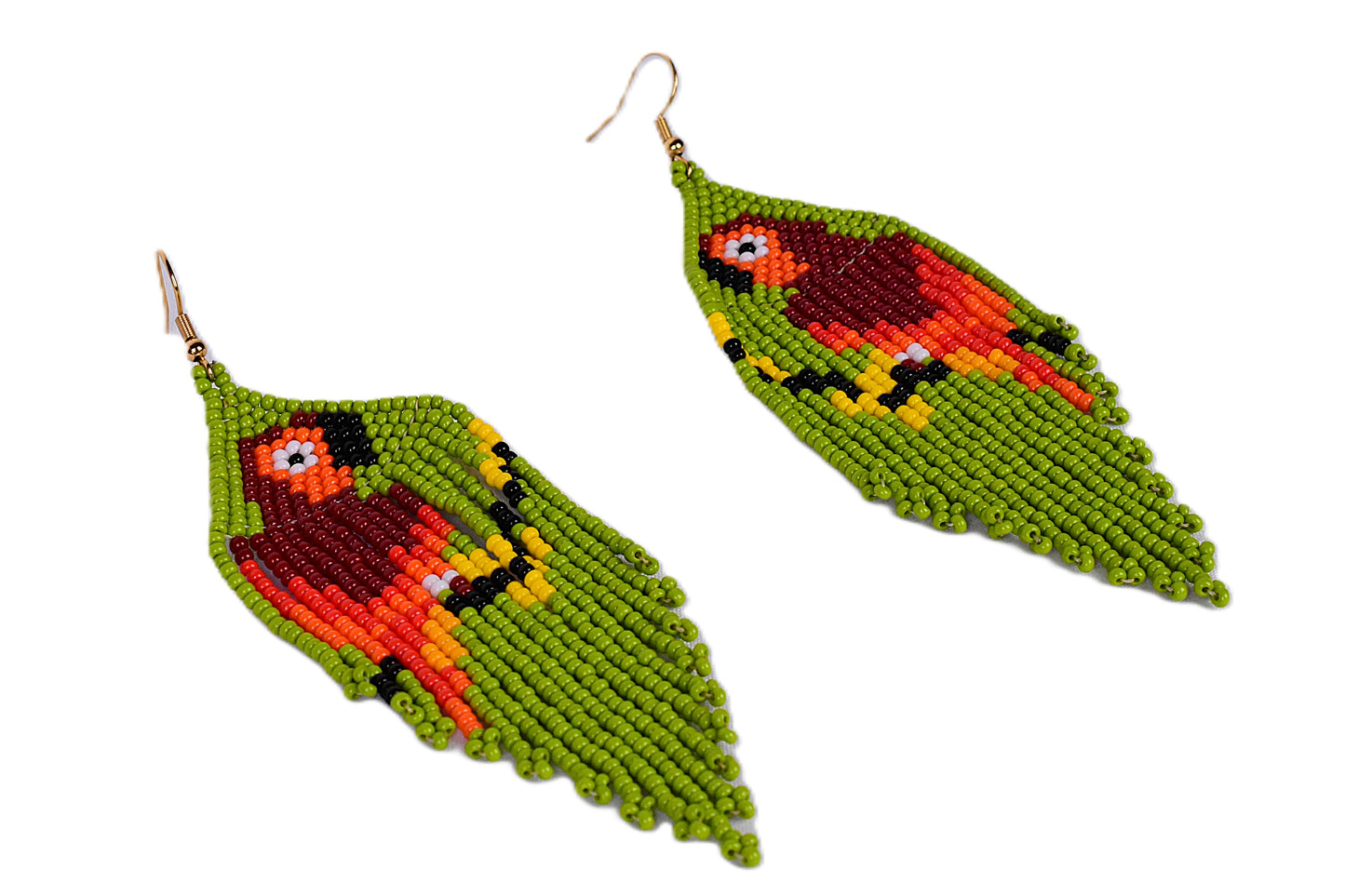 Lime Green Parrot Earrings