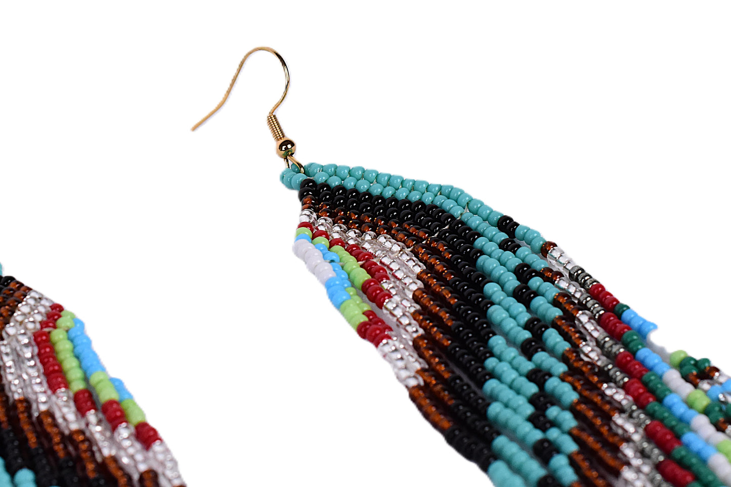 Large Teal & Bronze Feather Earrings