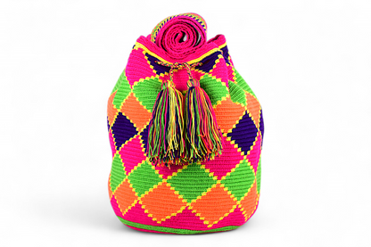 Large Diamond Pattern Crochet Bag