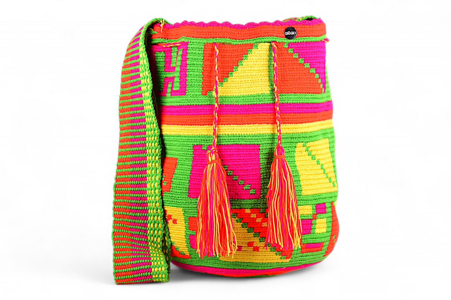 Large Neon Pattern Crochet Bag