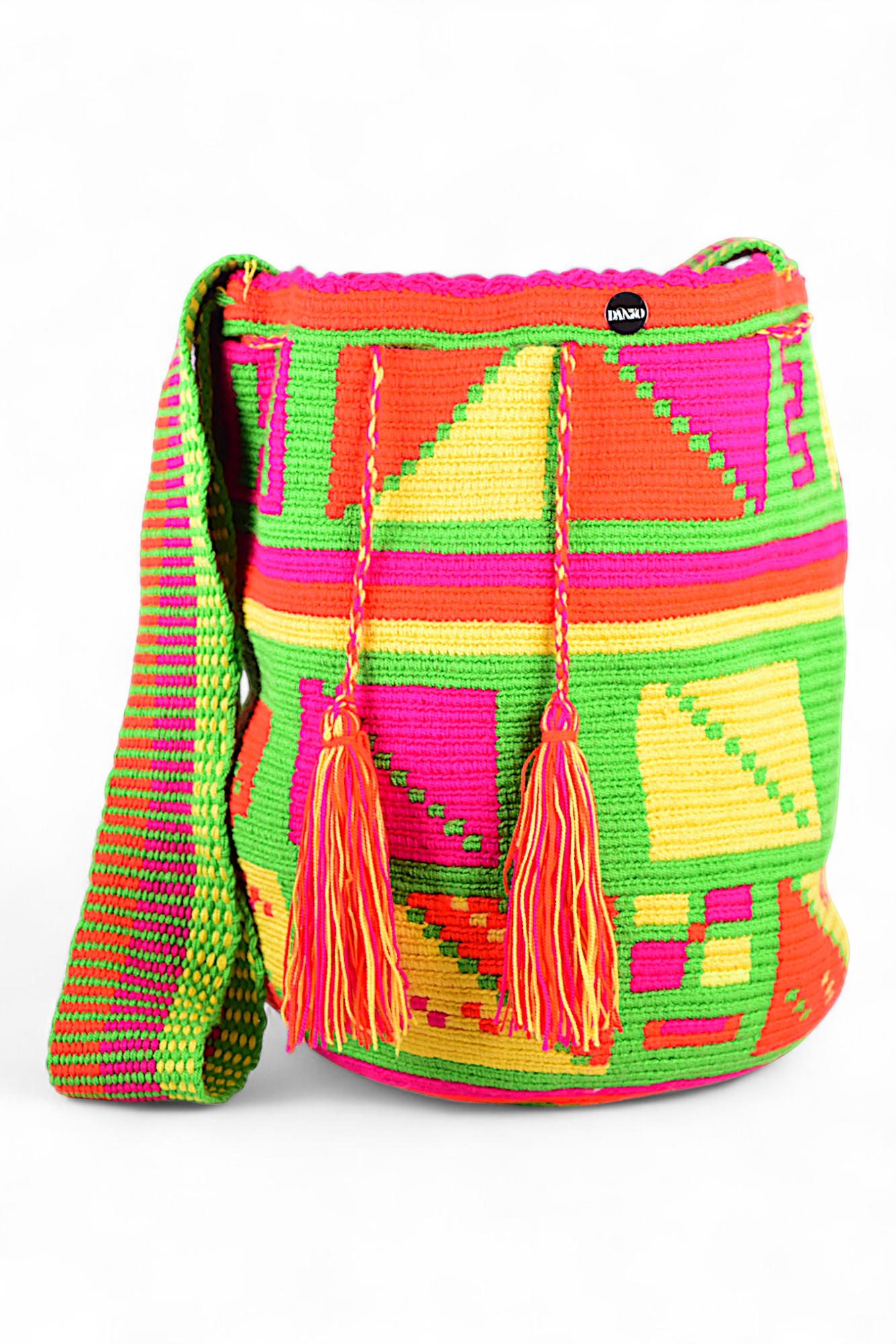 Large Neon Pattern Crochet Bag