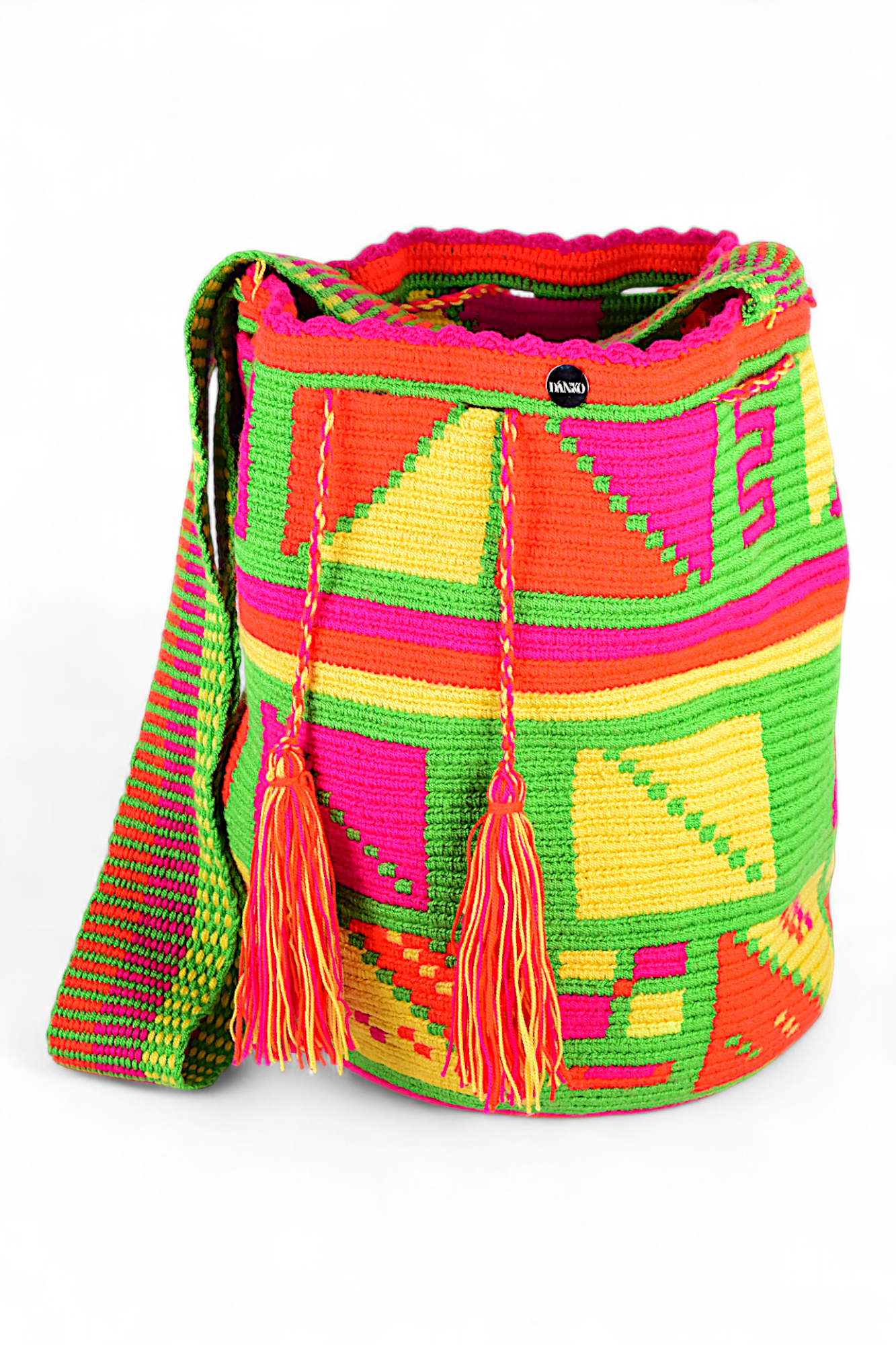 Large Neon Pattern Crochet Bag