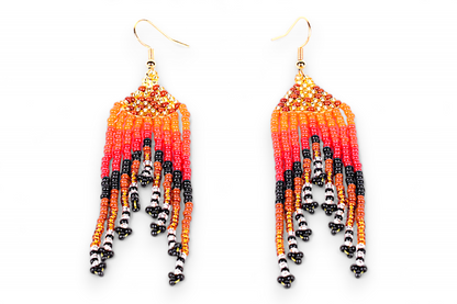 Small Mermaid Tail Earings - Gold & Orange