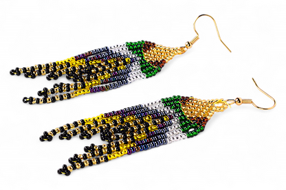 Small Mermaid Tail Earings - Gold & Green
